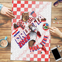 Personalized Croatia Soccer 2026 Puzzle Funa Zlatica Football Mascot - Sahovnica Croatian Checkerboard