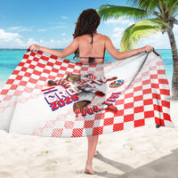 Personalized Croatia Soccer 2026 Sarong Funa Zlatica Football Mascot - Sahovnica Croatian Checkerboard