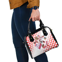 Personalized Croatia Soccer 2026 Shoulder Handbag Funa Zlatica Football Mascot - Sahovnica Croatian Checkerboard