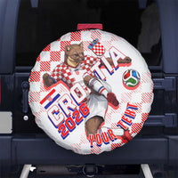 Personalized Croatia Soccer 2026 Spare Tire Cover Funa Zlatica Football Mascot - Sahovnica Croatian Checkerboard