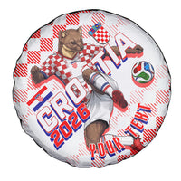 Personalized Croatia Soccer 2026 Spare Tire Cover Funa Zlatica Football Mascot - Sahovnica Croatian Checkerboard