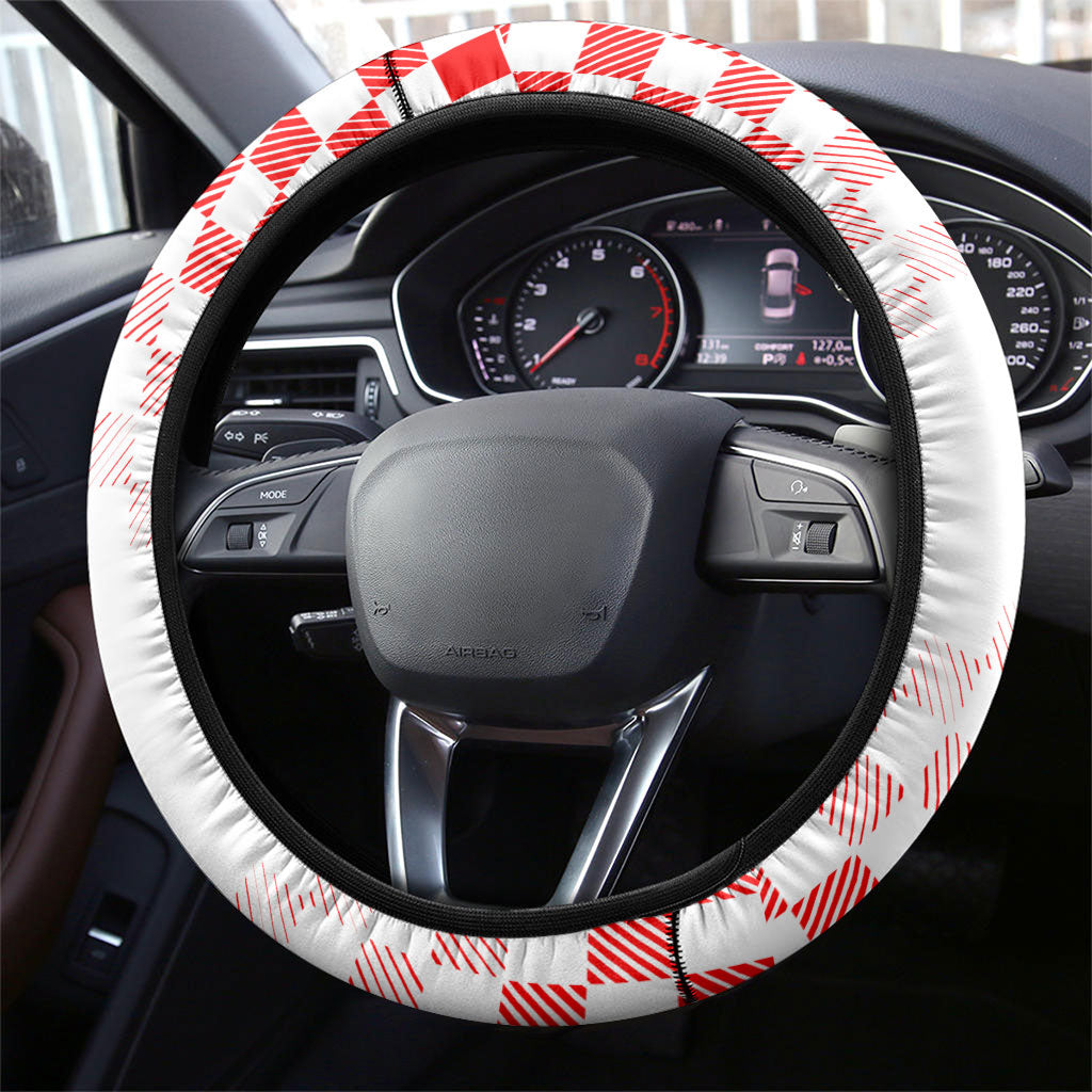 Croatia Soccer 2026 Steering Wheel Cover Funa Zlatica Football Mascot - Sahovnica Croatian Checkerboard