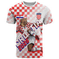 Personalized Croatia Soccer 2026 T Shirt Funa Zlatica Football Mascot - Sahovnica Croatian Checkerboard