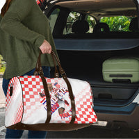 Personalized Croatia Soccer 2026 Travel Bag Funa Zlatica Football Mascot - Sahovnica Croatian Checkerboard