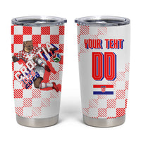 Personalized Croatia Soccer 2026 Tumbler Cup Funa Zlatica Football Mascot - Sahovnica Croatian Checkerboard