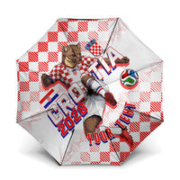 Personalized Croatia Soccer 2026 Umbrella Funa Zlatica Football Mascot - Sahovnica Croatian Checkerboard