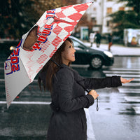 Personalized Croatia Soccer 2026 Umbrella Funa Zlatica Football Mascot - Sahovnica Croatian Checkerboard
