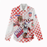 Personalized Croatia Soccer 2026 Women Casual Shirt Funa Zlatica Football Mascot - Sahovnica Croatian Checkerboard