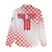 Personalized Croatia Soccer 2026 Women Casual Shirt Funa Zlatica Football Mascot - Sahovnica Croatian Checkerboard