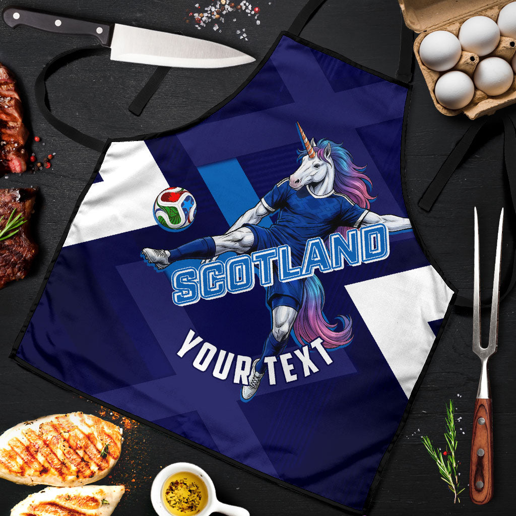 Personalized Scotland Unicorn Football Apron Scottish National Soccer Team - St Andrew's Cross - Vibrant Fantasy Mascot