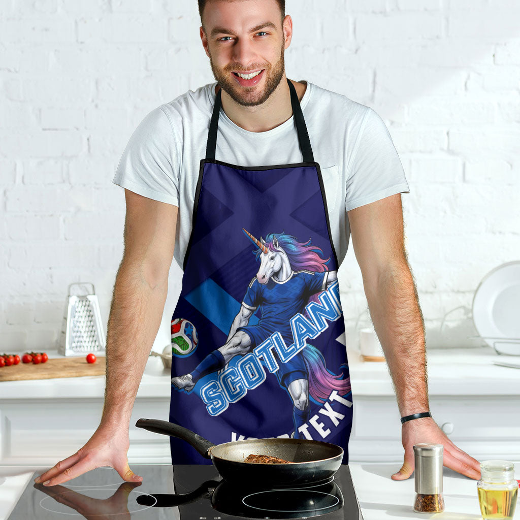 Personalized Scotland Unicorn Football Apron Scottish National Soccer Team - St Andrew's Cross - Vibrant Fantasy Mascot