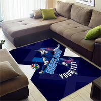 Personalized Scotland Unicorn Football Area Rug Scottish National Soccer Team - St Andrew's Cross - Vibrant Fantasy Mascot