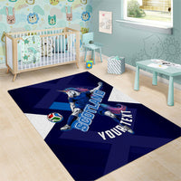 Personalized Scotland Unicorn Football Area Rug Scottish National Soccer Team - St Andrew's Cross - Vibrant Fantasy Mascot