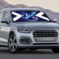 Personalized Scotland Unicorn Football Auto Sun Shade Scottish National Soccer Team - St Andrew's Cross - Vibrant Fantasy Mascot