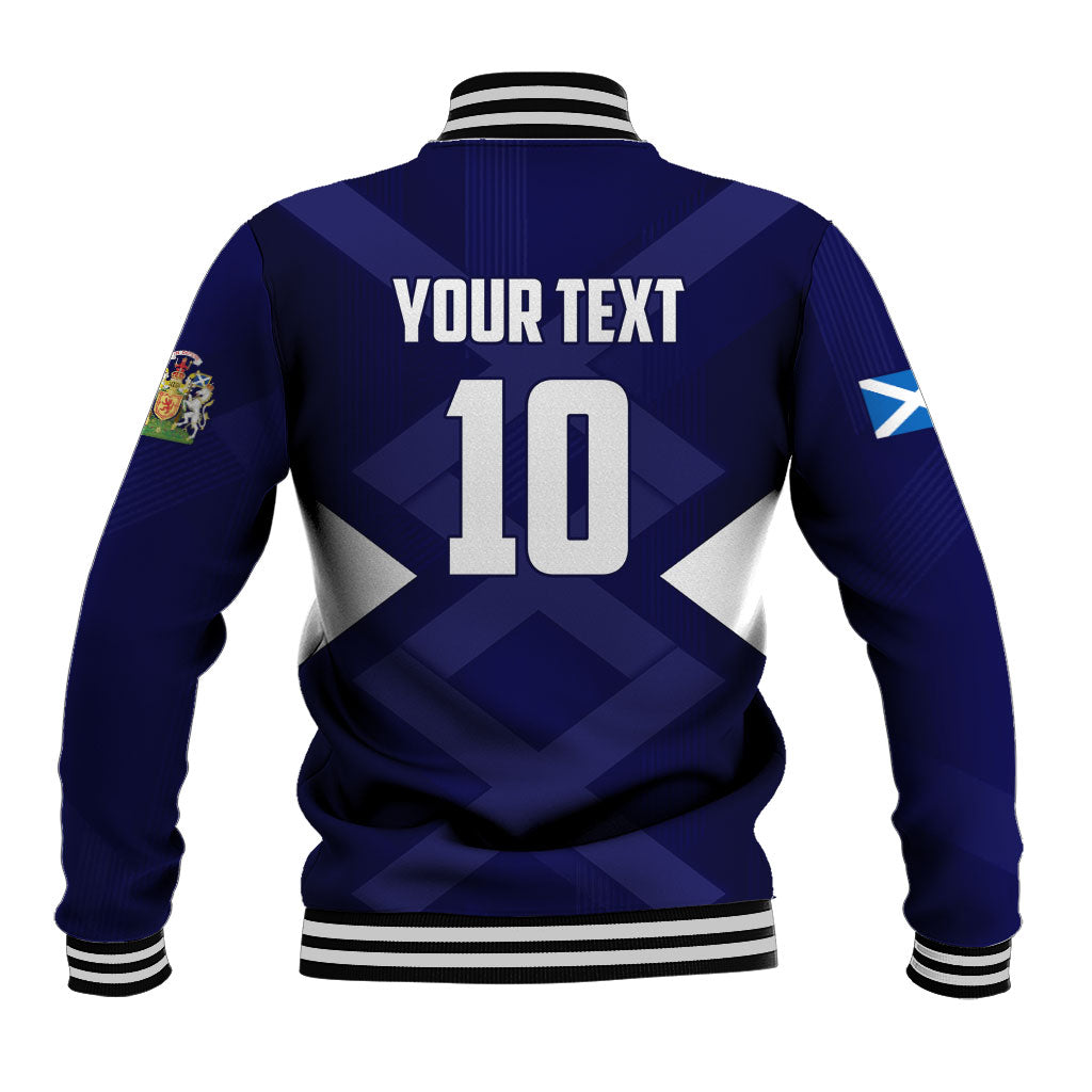 Personalized Scotland Unicorn Football Baseball Jacket Scottish National Soccer Team - St Andrew's Cross - Vibrant Fantasy Mascot
