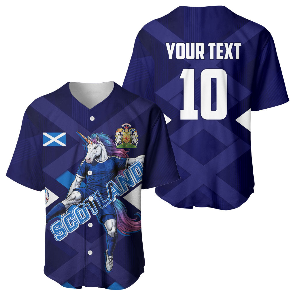Personalized Scotland Unicorn Football Baseball Jersey Scottish National Soccer Team - St Andrew's Cross - Vibrant Fantasy Mascot