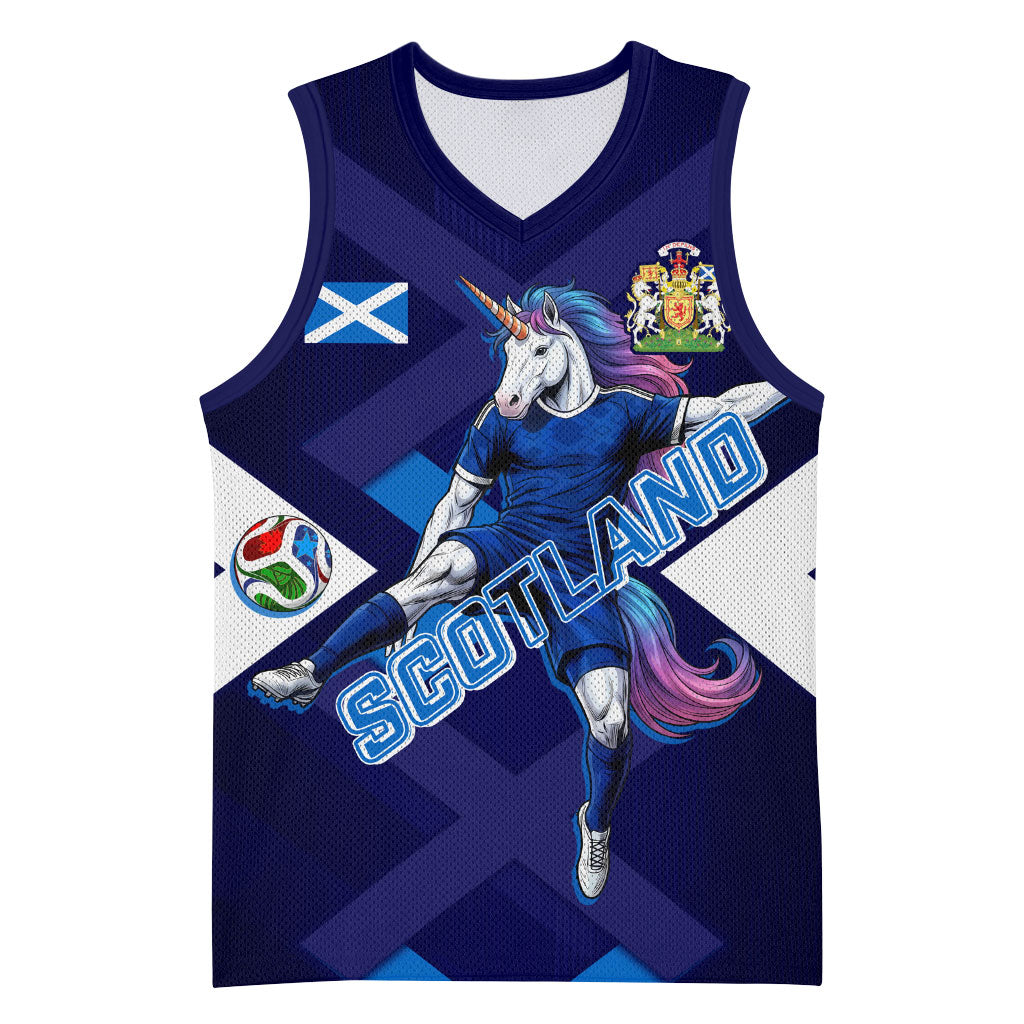 Personalized Scotland Unicorn Football Basketball Jersey Scottish National Soccer Team - St Andrew's Cross - Vibrant Fantasy Mascot