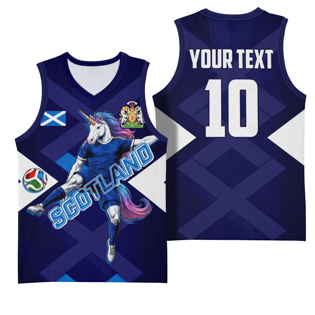 Personalized Scotland Unicorn Football Basketball Jersey Scottish National Soccer Team - St Andrew's Cross - Vibrant Fantasy Mascot