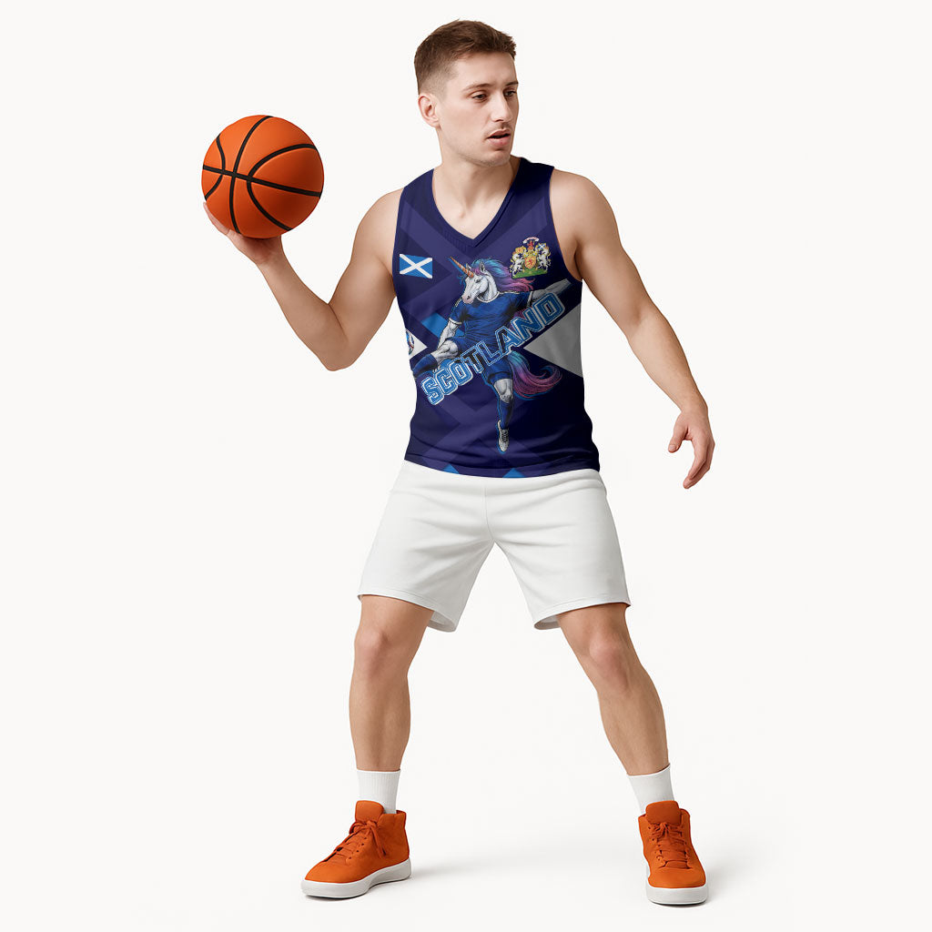 Personalized Scotland Unicorn Football Basketball Jersey Scottish National Soccer Team - St Andrew's Cross - Vibrant Fantasy Mascot