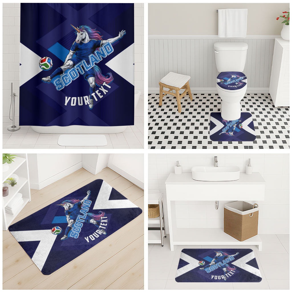 Personalized Scotland Unicorn Football Bathroom Set Scottish National Soccer Team - St Andrew's Cross - Vibrant Fantasy Mascot