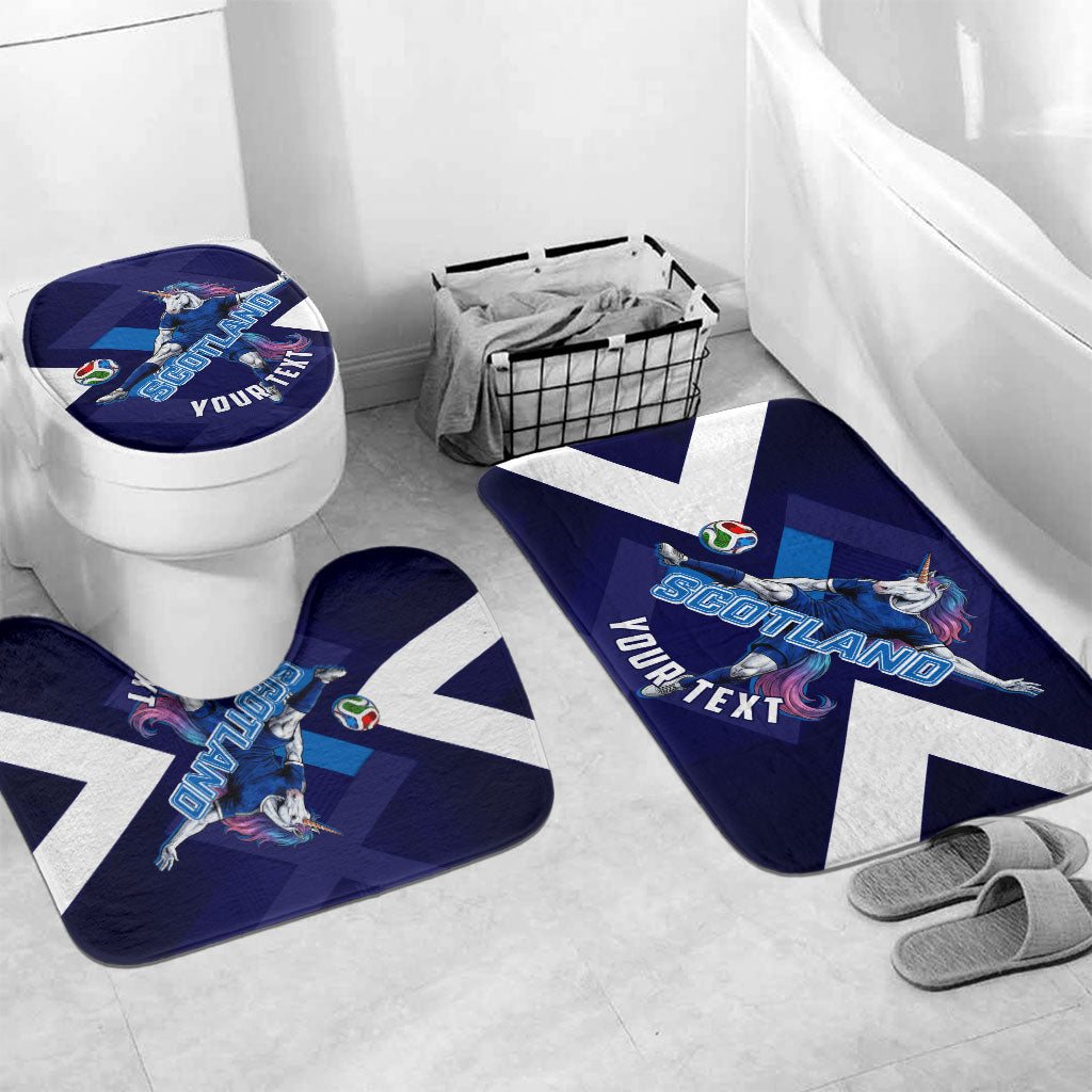 Personalized Scotland Unicorn Football Bathroom Set Scottish National Soccer Team - St Andrew's Cross - Vibrant Fantasy Mascot