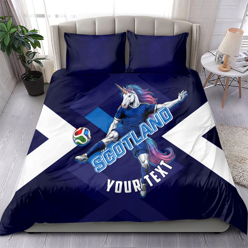 Personalized Scotland Unicorn Football Bedding Set Scottish National Soccer Team - St Andrew's Cross - Vibrant Fantasy Mascot