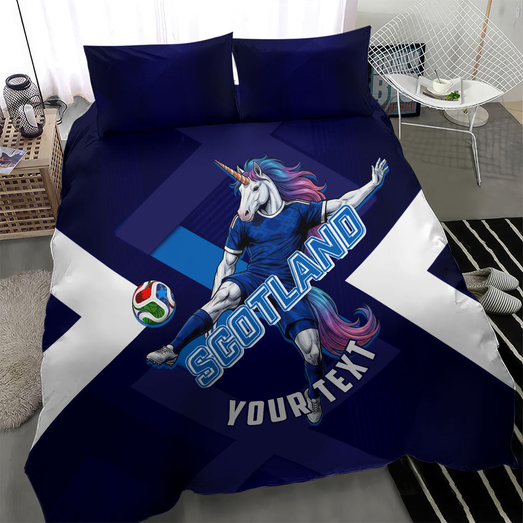 Personalized Scotland Unicorn Football Bedding Set Scottish National Soccer Team - St Andrew's Cross - Vibrant Fantasy Mascot