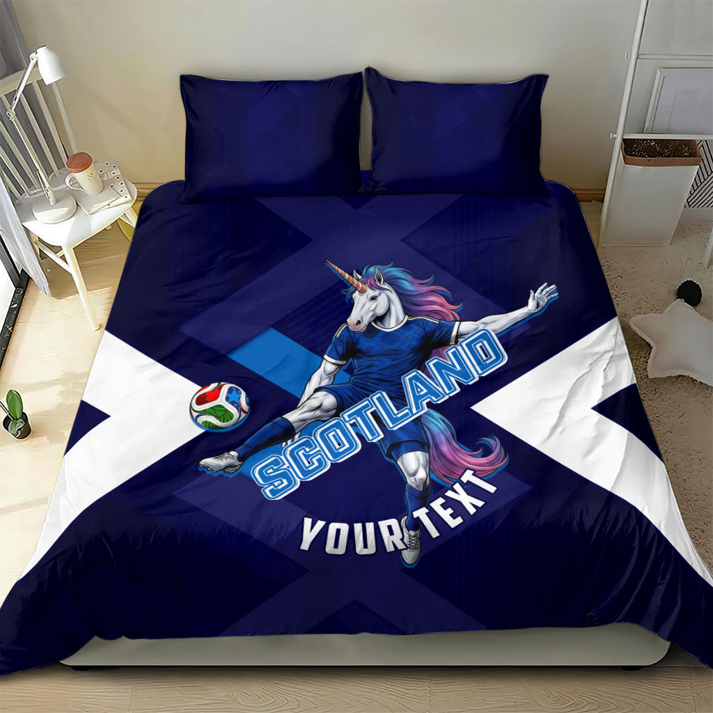 Personalized Scotland Unicorn Football Bedding Set Scottish National Soccer Team - St Andrew's Cross - Vibrant Fantasy Mascot
