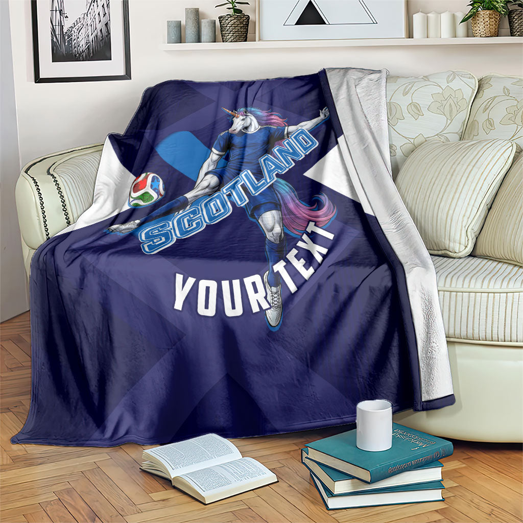 Personalized Scotland Unicorn Football Blanket Scottish National Soccer Team - St Andrew's Cross - Vibrant Fantasy Mascot