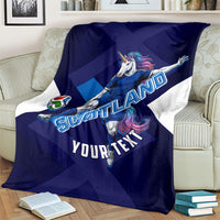 Personalized Scotland Unicorn Football Blanket Scottish National Soccer Team - St Andrew's Cross - Vibrant Fantasy Mascot