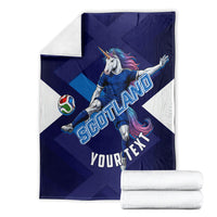 Personalized Scotland Unicorn Football Blanket Scottish National Soccer Team - St Andrew's Cross - Vibrant Fantasy Mascot