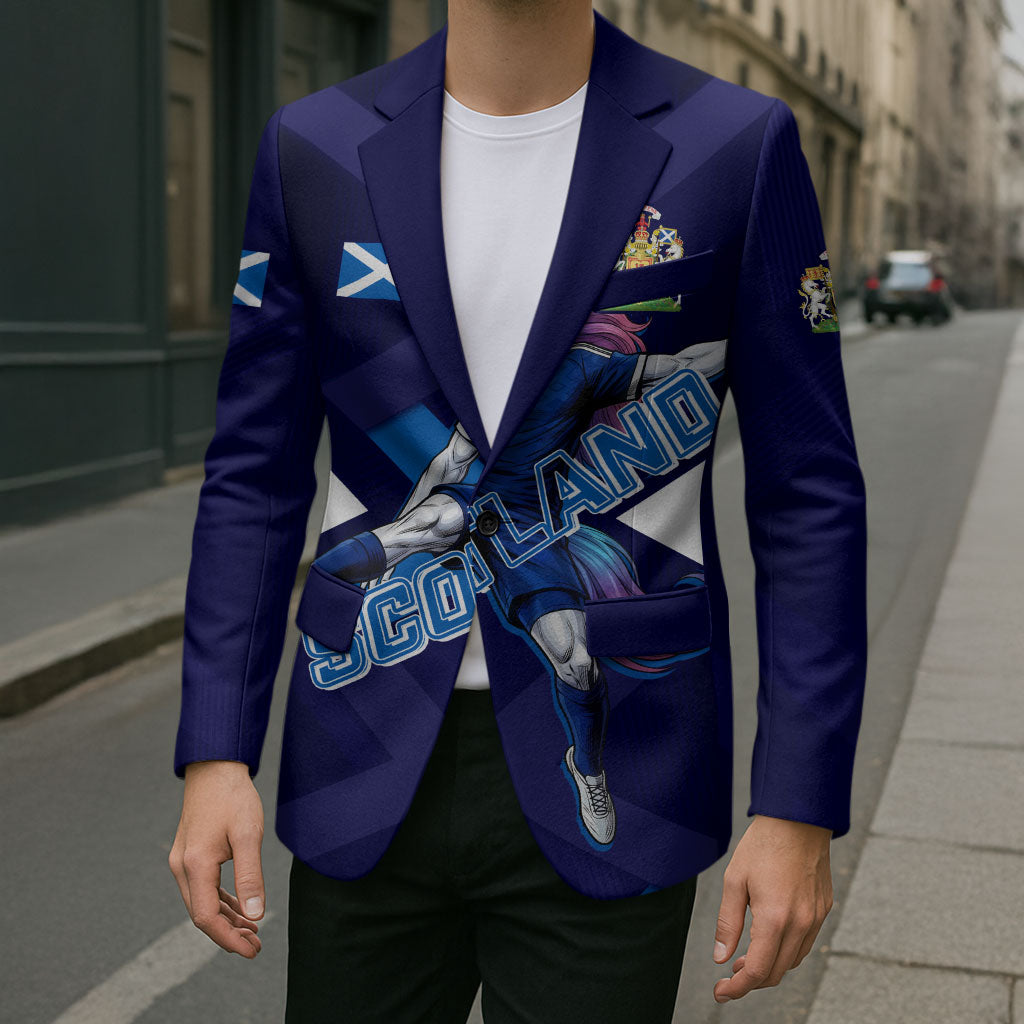 Personalized Scotland Unicorn Football Blazer Scottish National Soccer Team - St Andrew's Cross - Vibrant Fantasy Mascot