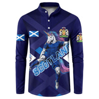 Personalized Scotland Unicorn Football Button Sweatshirt Scottish National Soccer Team - St Andrew's Cross - Vibrant Fantasy Mascot