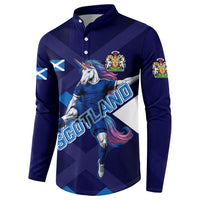 Personalized Scotland Unicorn Football Button Sweatshirt Scottish National Soccer Team - St Andrew's Cross - Vibrant Fantasy Mascot