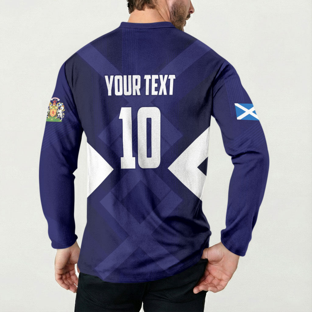 Personalized Scotland Unicorn Football Button Sweatshirt Scottish National Soccer Team - St Andrew's Cross - Vibrant Fantasy Mascot
