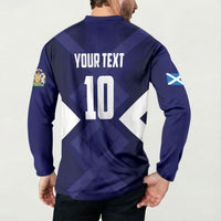 Personalized Scotland Unicorn Football Button Sweatshirt Scottish National Soccer Team - St Andrew's Cross - Vibrant Fantasy Mascot