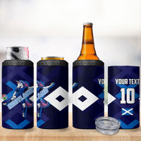 Personalized Scotland Unicorn Football 4 in 1 Can Cooler Tumbler Scottish National Soccer Team - St Andrew's Cross - Vibrant Fantasy Mascot