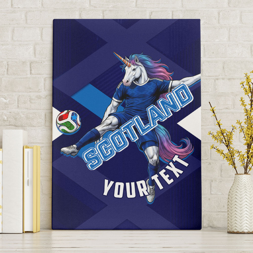 Personalized Scotland Unicorn Football Canvas Wall Art Scottish National Soccer Team - St Andrew's Cross - Vibrant Fantasy Mascot