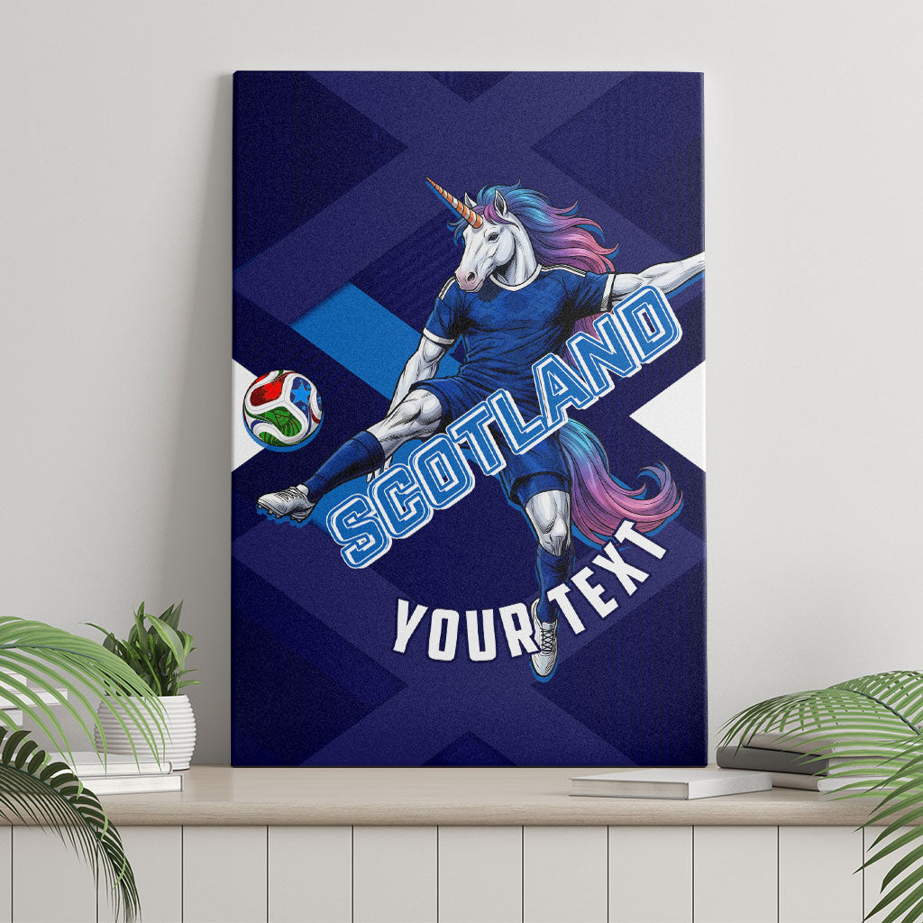 Personalized Scotland Unicorn Football Canvas Wall Art Scottish National Soccer Team - St Andrew's Cross - Vibrant Fantasy Mascot