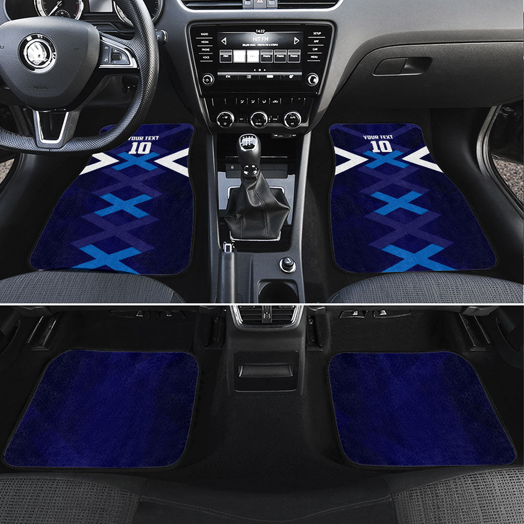 Personalized Scotland Unicorn Football Car Mats Scottish National Soccer Team - St Andrew's Cross - Vibrant Fantasy Mascot