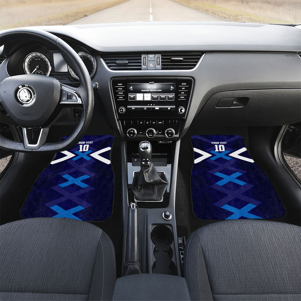Personalized Scotland Unicorn Football Car Mats Scottish National Soccer Team - St Andrew's Cross - Vibrant Fantasy Mascot