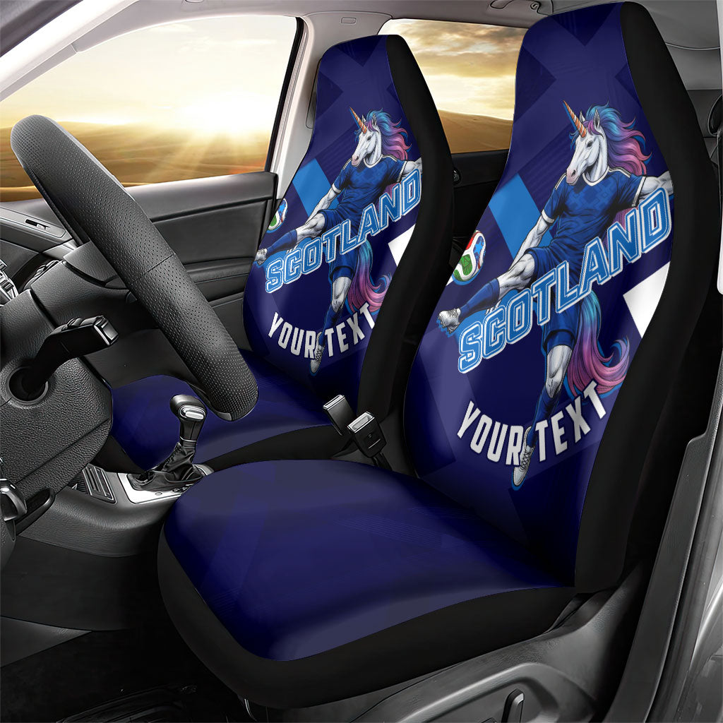 Personalized Scotland Unicorn Football Car Seat Cover Scottish National Soccer Team - St Andrew's Cross - Vibrant Fantasy Mascot