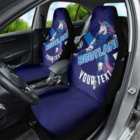 Personalized Scotland Unicorn Football Car Seat Cover Scottish National Soccer Team - St Andrew's Cross - Vibrant Fantasy Mascot