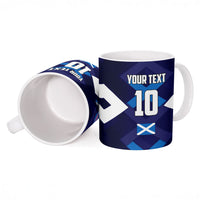 Personalized Scotland Unicorn Football Ceramic Mug Scottish National Soccer Team - St Andrew's Cross - Vibrant Fantasy Mascot