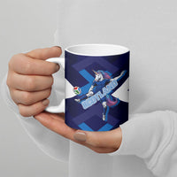 Personalized Scotland Unicorn Football Ceramic Mug Scottish National Soccer Team - St Andrew's Cross - Vibrant Fantasy Mascot