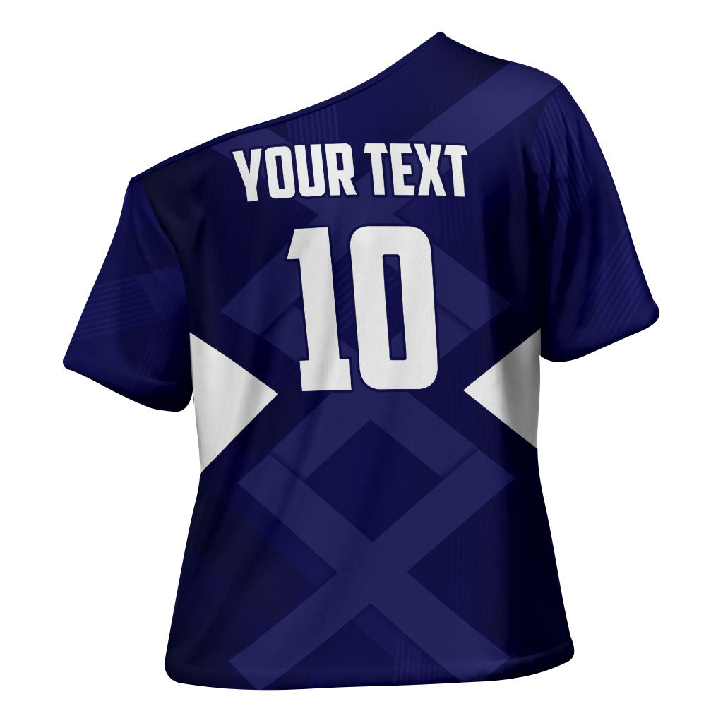 Personalized Scotland Unicorn Football Cross Shoulder Shirt Scottish National Soccer Team - St Andrew's Cross - Vibrant Fantasy Mascot