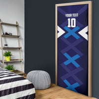 Personalized Scotland Unicorn Football Door Cover Scottish National Soccer Team - St Andrew's Cross - Vibrant Fantasy Mascot