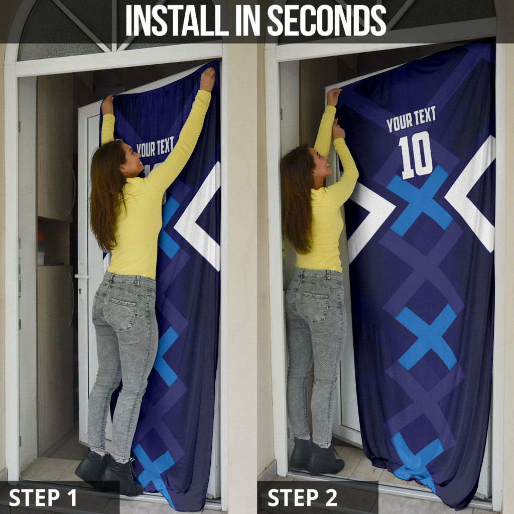Personalized Scotland Unicorn Football Door Cover Scottish National Soccer Team - St Andrew's Cross - Vibrant Fantasy Mascot