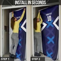 Personalized Scotland Unicorn Football Door Cover Scottish National Soccer Team - St Andrew's Cross - Vibrant Fantasy Mascot