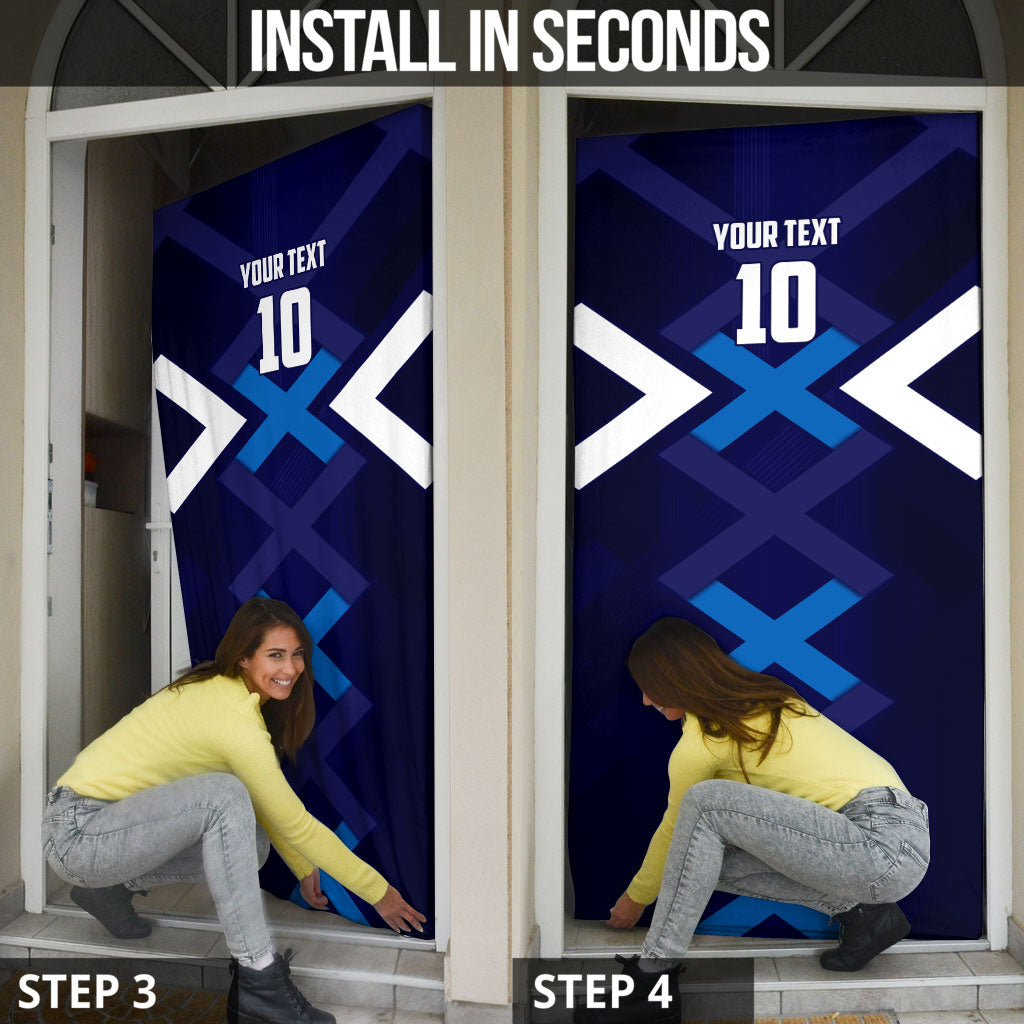 Personalized Scotland Unicorn Football Door Cover Scottish National Soccer Team - St Andrew's Cross - Vibrant Fantasy Mascot